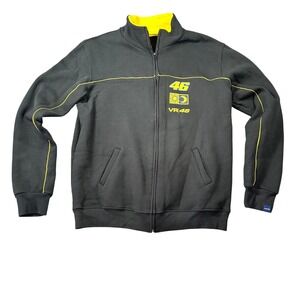 VR46 Valentino Rossi Official Racing Apparel Full Zip Sweatshirt Black Yellow XL